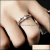 Clusterringe Diamant Herz Ring Frauen offen verstellbare Hochzeitsverg￼tung Ringe Mode Schmuck Geschenk Drop Lieferung Dhitw