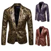 Mens Suits Blazers Golden Floral Business Casual Suit Wedding Dress Gold Blazer 221123