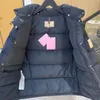 Quality Man Duck Down Parkas Winter Jackets 코트 야외 따뜻한 바람개비기 긴 소매 패션 아웃복 복어 깃털 재킷 남자 까마귀 편지 인쇄 코트