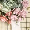 Fiori decorativi Rose artificiali di seta Bouquet finto Matrimonio Casa Decorazione della tavola autunnale Disposizione floreale di lusso di alta qualità Sfusa