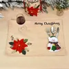 Flatware Sets Round Table Doilies Modern Plastic Mats Christmas Decorations Cartoon Dolls And Fork Santa Tableware Set