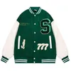 Men's Jackets Letter Embroidery Bomber Men Women Streetwear Baseball Varsity Jacket Spring Loose Causal Patchwork College Coats Unisex