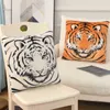 45 cm 3D Levense tijger knuffel gevulde sofa vierkante kussens zachte stoel sofa kussensimulatie pluche tijger dierenbont J220729