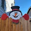 Juldekorationer Santa Claus Fence Sign Peeker Animal Reindeer Charmiga ornament Pendant Decoration Outdoor Garden till tillf￤llet 221123