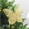Noel dekorasyonları Noel dekorasyonları 6pcs 2022 Süslü Ağaç Asma Kolye Simation Butterfly Xmas Kerstboom Decoratieschri DHA8D