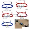 Beaded 19 Styles Creative Eye Cross Palm Blue Eyes Red Rope Braided Adjustable Bracelet For Women And Girls Gift Drop Delivery Jewel Dh9Vm