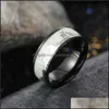 Anneaux de groupe brillent dans les anneaux de Noël sombres Black Ring Ring Band for Men Womens Fashion Jewelry Bouth Drop Livraison Dhx9k