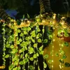 Dekorative Blumen, künstliche Pflanzen, Efeu-Girlande, Pflanzenblätter mit LED-Lichterketten zum Aufhängen für ästhetisches Schlafzimmer, Garten, Party, Wandraum