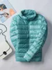 Women Down Parkas Lekkie wyściełane kurtki Spring z kapturem Ultralight Quested Partowany płaszcz do ciepłego zimowego płaszcza Lekkie puffer 221124