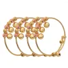 Bracelets 4pcs Baby Bangles Dubai Gold Color Kids Bracelet Luxury Child Jewelry Birthday Present Gift