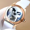 New White Admiral's Cup Bubble Mens Watch L016/03268 Black Dial Steel Case Skull Automatic Tourbillon White Rubber Strap Gents Watches Timezonewatch E56