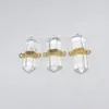 Pendant Necklaces Natural Clear Crystal Quartz Connector Femme 2022 Gold Rock Hexagonal Column 5pc Stone For DIY Jewelry Making