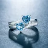 Paars rood dubbele hart zirkoon ringcluster dubbele laag diamant verloving trouwringen voor vrouw meisjes vanline's cadeau