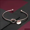 Bracelets de charme 10pc/ conjunto de moda letra inicial pulseira de botão de nó para mulheres menina Sier/ ouro/ color de ouro rosa Drop Deliver dhgarden dhpnt