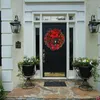 Décorations de Noël Big Red Flower Bow Ball Couronne Navidad Party Mariage Porte Fenêtre Mur Cheminée Escalier Balcon Jardin Décoration 221124