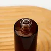 Bottiglie per pompa in vetro ambrato Flacone spray riutilizzabile a spalla piatta per lozione per profumo di olio essenziale di siero 30ml 50ml 80ml 100ml