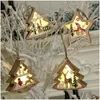 Christmas Decorations Christmas Decorations Tree Hanging Led Glowing Wooden Star Xmas Festival Luminous Ornaments For Home El Bar Tr Dh3Ev