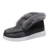 Boots Ladies Ankle Women Winter Warm Plush Fur Snow Suede Leather Shoes Slip on Comfortable Female Footwear 221123