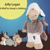 2022 Animales lindos Cuddle Jolly Logan Ovejas Lobo Cabeza Pop Sleepy Cabra Suave Muñeca Rellena Suave Ldren Juguete Regalo de vacaciones J220729