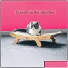 Cat Furniture Scratchers Cat Furniture Scratchers houten golfplaten bank bed 3 in 1 huisdierspeelgoed voor s training slijpen klauw sc dhmah