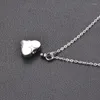 Pendant Necklaces Drop Angel Wing Cremation Necklace For Ashes Stainless Steel Heart Urn Holder Memorial Jewelry