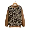 Felpe con cappuccio da donna felpe vintage leopardo colorblock brottolo cucciolo di felpa a maniche lunghe tracorsi a maniche lunghe in tessuto cotone streetwear streetwear calda autunno inverno 221124