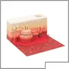 Party Favor Party Favor Fournitures d'événements Festive Home Garden Omoshiroi Bloc Bloc-notes 3D Cubes155 Feuilles Mignon Mini Gâteau D'anniversaire Modèle Dhua4