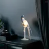 Lampes de table Lampe de perroquet animal nordique salon chambre étude chevet d'enfant résine créative économie d'énergie blanc décoratif