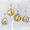 Christmas Decorations Christmas Decorations Led Hanging Ornaments Wooden Round Elk Luminous Pendants For Tree Xmas Supplies Drop Del Dhsnl