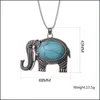 Pendant Necklaces Elephant Alloy Pendant Jewelry Antique Exquisite Carving Charm Necklace Women Leather Chain Drop Delivery Dhgarden Dhqit