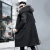 Mens Fox Fur Jackets Real Peur Coat Winter Parka grossa de roupas quentes de roupas de casaco de casaco de neve mais tamanho M-6xl Long Windbreaker roupas masculinas