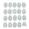 Loose Gemstones Opalite Oval Flat Back Gemstone Cabochons Healing Chakra Crystal Stone Opal Bead Cab Ers No Hole For Jewelry Craft M Dhkif