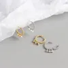 S925 Srebrny obręcz Huggie Kolczyki 18k złota Plane Ears Pierścienie CZ CZ Ku klamra do uszu kobiecego biżuterii