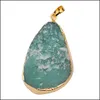 Pendant Necklaces Natural Pendant Jewelry Cut Surface Drop Quartz Crystal Necklace Ladies Mens Golden Amethyst Rose Citrine Dhgarden Dhcxs