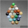 Lösa ädelstenar 4/6/8/1012/14mm Gemstone Cabochons naturliga syntetiska stenpärlor Vit jade för örhänge Halsbandsarmband Drop Deliv DHWW8