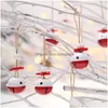 Décorations de Noël Décorations de Noël 10pcs / lot cloches suspendues pendentif cloche blanche rouge pour la décoration d'arbre bricolage artisanat maison sons Dhjod