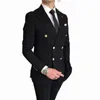 Mens Suits Blazers Fashion Lapel Black Wedding Prom Dress Double Breasted Groom Party Tuxedo 2 Pieces Set 221123