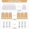 기타 이벤트 파티 소모품 30pcs/set Angel Design Keychain Favors 세트 흰색 오간자 선물 가방 베이비 샤워 웨딩 생일을위한 크래프트 태그 221124