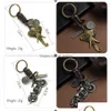 Keychains Lanyards Fashion Car Keychains Lovers Couple Keychain Bags Music Guitar Elephant Skateboard Hat Bicycle For Key Ring Tag Dhod1