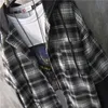 Men's Hoodies Sweatshirts Men Emo Harajuku Fashion Autumn Alt Hooded Collar Plaid Stitching Sweatshirt Japanese Hoodie Drawstring Oversized 221124