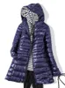 여자 다운 파카 스 여성 오리 재킷 가을 겨울 초경 후드가있는 여자 코트 휴대용 긴 패딩 복도 대형 5xl 6xl 7xl 221124