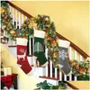 Christmas Decorations Christmas Decorations Knitted Stockings Hanging Ornaments Creative Elk/Tree/Snowflake Pattern Candy Gift Bag F Dhbms