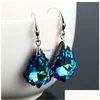 Dangle Lustre Sier Cristal Autrichien Colorf Feuille Baroque Mode Dangle Boucle D'oreille Bijoux Bon Cadeau Boucles D'oreilles En Gros Delive Dhzsc