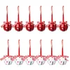 Christmas Decorations 12 PCS Decoration Craft Bells Ornaments Red White Metal Stars 50mm Merry Tree Decor Year 2023 221123