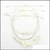 Braccialetti con ciondoli Bracciale in pietra naturale Nodo regolabile Gioielli da spiaggia Mare delle Hawaii Donna 3 pezzi Set Braccialetti con consegna a goccia Dhgarden Dh2D9