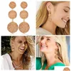 Stud Raffia Ball Earrings Stud voor vrouwen Handgemaakte Rattan Dange Drop Ear Summer Beach Lange sieraden Vakantie Accessoire Geschenken Levering Dh9mk