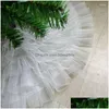 Christmas Decorations Christmas Decorations 78/90/122Cm Tree Skirt White Mesh Carpet Snowflake Colorf Pompon Mat For Home Xmas Year Dh0Il