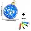 크리스마스 장식 60cm 야외 팽창 식 장식 공 만들기 PVC 거인 큰 대형 나무 장식 장난감 221123