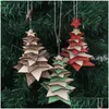 Decorações de Natal Decorações de Natal Pingente de madeira criativa FiveStar Snowflake Tree Treensional Small Decoration HomeCrist Dhuul