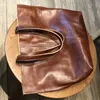 designer bag AETOO Korean version large bags capacity women hand-held shoulder vegetable tanned leather tote